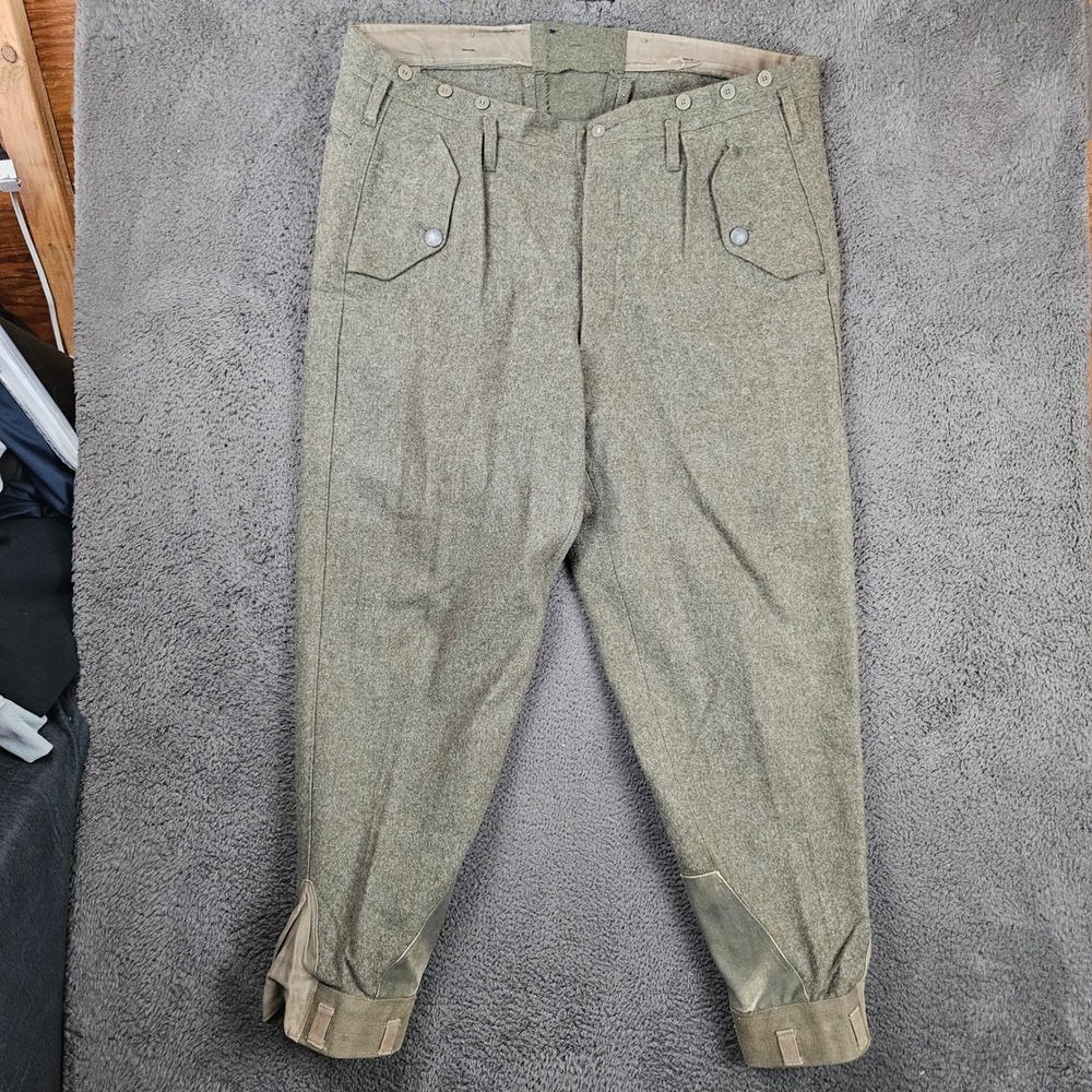 Vintage 1956 Swedish Military M39 Wool‎ Trousers Soderbergs Upsala Mens 44x33